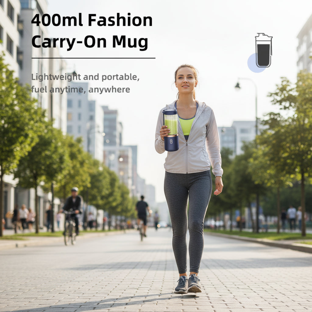 400ml Fashion Carry-On Mug with picnic setting and fruit
